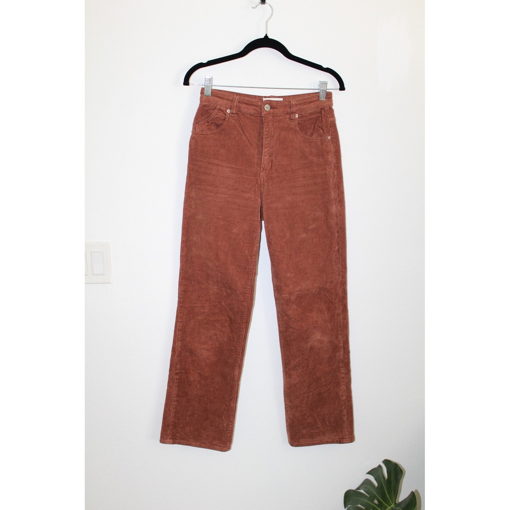 Rolla's Original High Rise Straight Corduroy Pants Rust Brown Size 25 Retro Boho